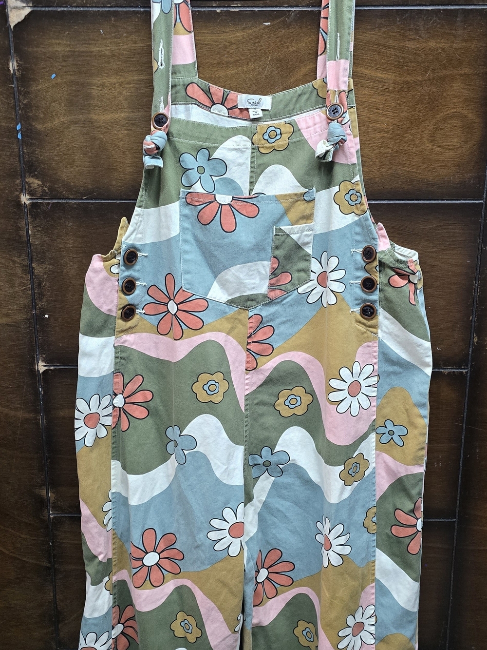 Floral Multicolor Wide-Leg Romper Overalls Women Small Sz